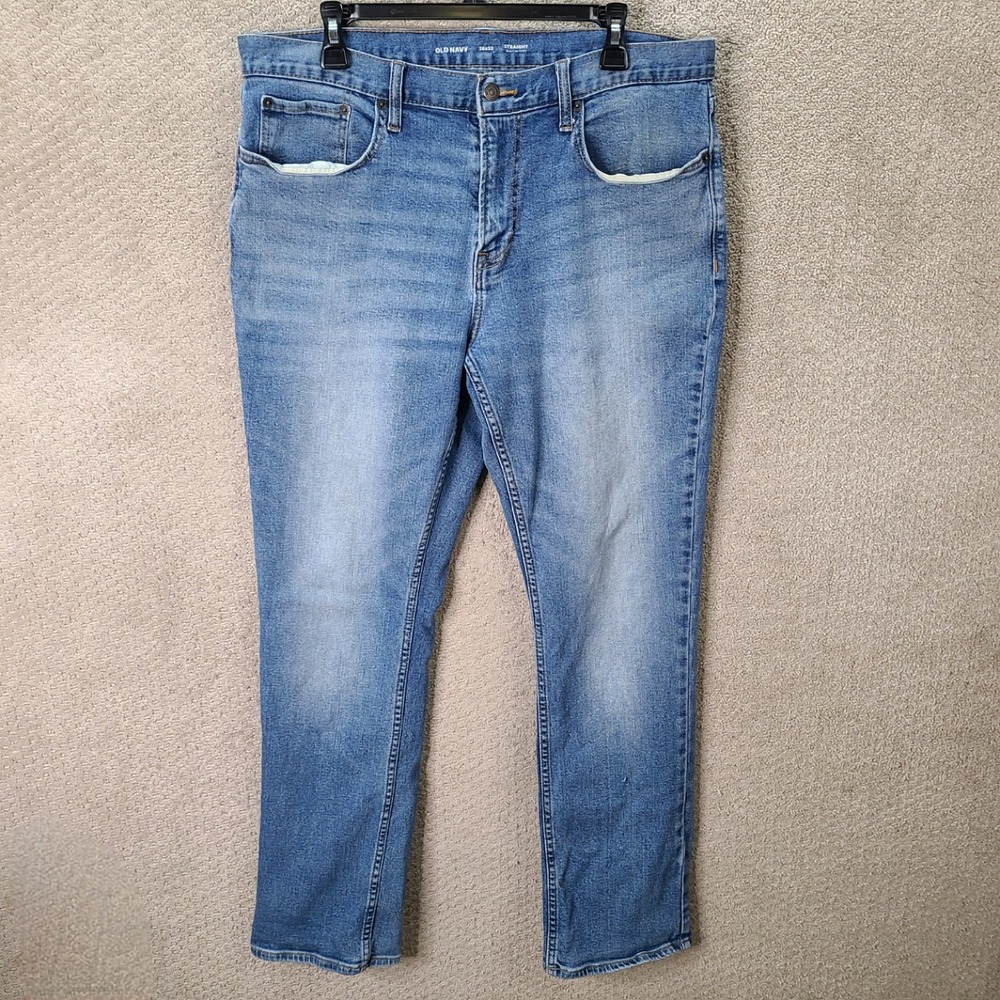 Old Navy Jeans Mens 36x32 Blue Straight Fit Built-In Flex Denim Casual Everyday